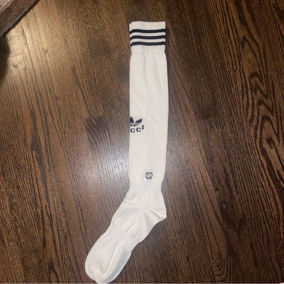Gucci x Adidas Logo Knee Sock White & Black Men Sz S, M, L Authentic Made Italy - Picture 7 of 7